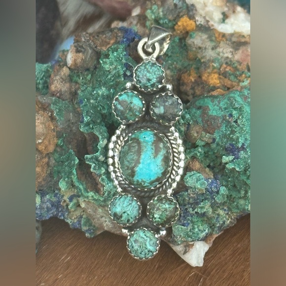Turquoise sterling silver pendant - Picture 4 of 4